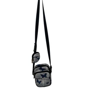 Travel bag with butterfly print with an additional smaller bag for Earphones!